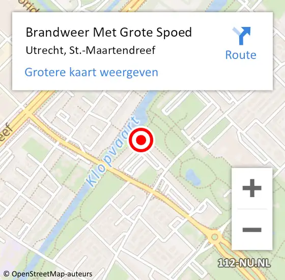 Locatie op kaart van de 112 melding: Brandweer Met Grote Spoed Naar Utrecht, St.-Maartendreef op 1 januari 2024 05:08