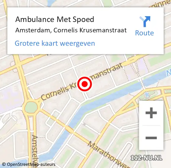 Locatie op kaart van de 112 melding: Ambulance Met Spoed Naar Amsterdam, Cornelis Krusemanstraat op 1 januari 2024 05:46