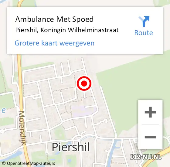 Locatie op kaart van de 112 melding: Ambulance Met Spoed Naar Piershil, Koningin Wilhelminastraat op 1 januari 2024 05:50