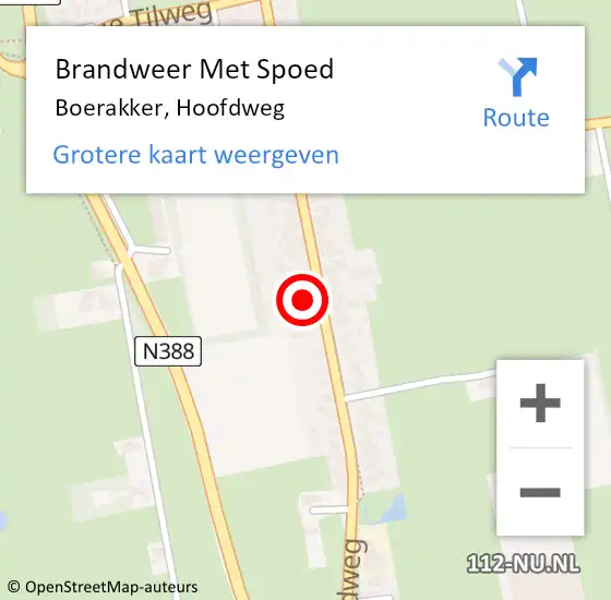 Locatie op kaart van de 112 melding: Brandweer Met Spoed Naar Boerakker, Hoofdweg op 1 januari 2024 05:50