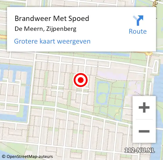 Locatie op kaart van de 112 melding: Brandweer Met Spoed Naar De Meern, Zijpenberg op 1 januari 2024 05:51