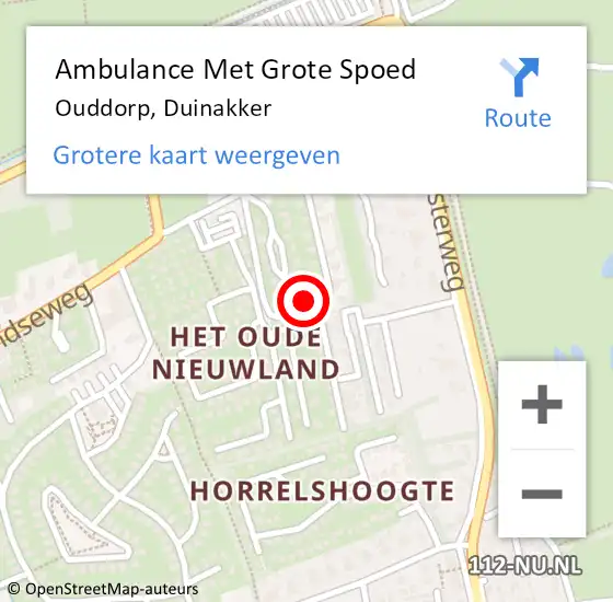 Locatie op kaart van de 112 melding: Ambulance Met Grote Spoed Naar Ouddorp, Duinakker op 1 januari 2024 06:22