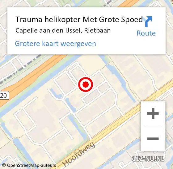 Locatie op kaart van de 112 melding: Trauma helikopter Met Grote Spoed Naar Capelle aan den IJssel, Rietbaan op 1 januari 2024 06:24