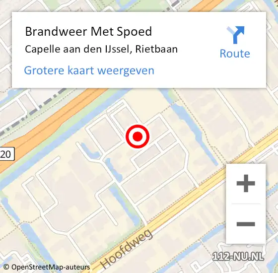 Locatie op kaart van de 112 melding: Brandweer Met Spoed Naar Capelle aan den IJssel, Rietbaan op 1 januari 2024 06:32