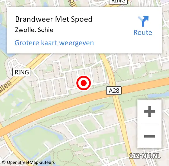 Locatie op kaart van de 112 melding: Brandweer Met Spoed Naar Zwolle, Schie op 1 januari 2024 07:10