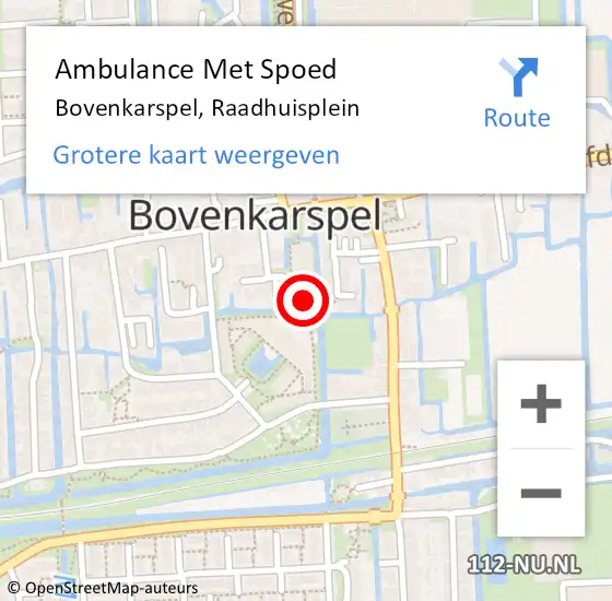 Locatie op kaart van de 112 melding: Ambulance Met Spoed Naar Bovenkarspel, Raadhuisplein op 1 januari 2024 07:33