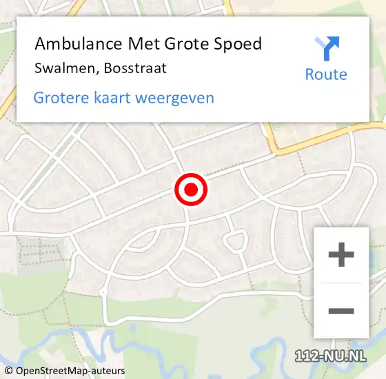 Locatie op kaart van de 112 melding: Ambulance Met Grote Spoed Naar Swalmen, Bosstraat op 1 januari 2024 08:18