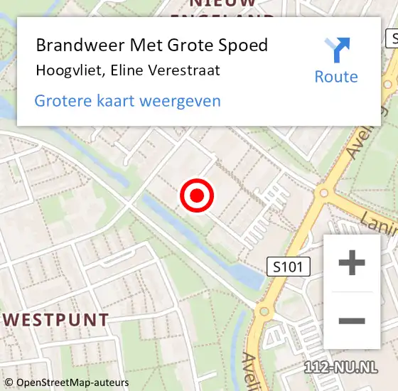 Locatie op kaart van de 112 melding: Brandweer Met Grote Spoed Naar Hoogvliet, Eline Verestraat op 1 januari 2024 08:23