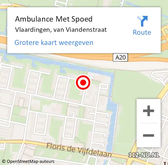 Locatie op kaart van de 112 melding: Ambulance Met Spoed Naar Vlaardingen, van Viandenstraat op 1 januari 2024 09:15