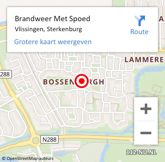 Locatie op kaart van de 112 melding: Brandweer Met Spoed Naar Vlissingen, Sterkenburg op 1 januari 2024 09:30