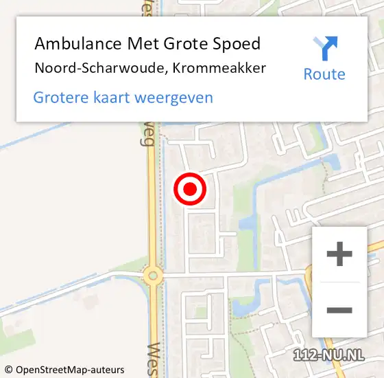 Locatie op kaart van de 112 melding: Ambulance Met Grote Spoed Naar Noord-Scharwoude, Krommeakker op 1 januari 2024 10:21