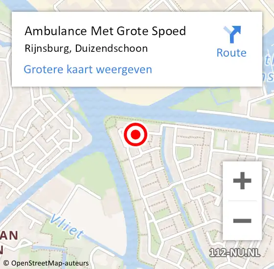 Locatie op kaart van de 112 melding: Ambulance Met Grote Spoed Naar Rijnsburg, Duizendschoon op 1 januari 2024 11:05