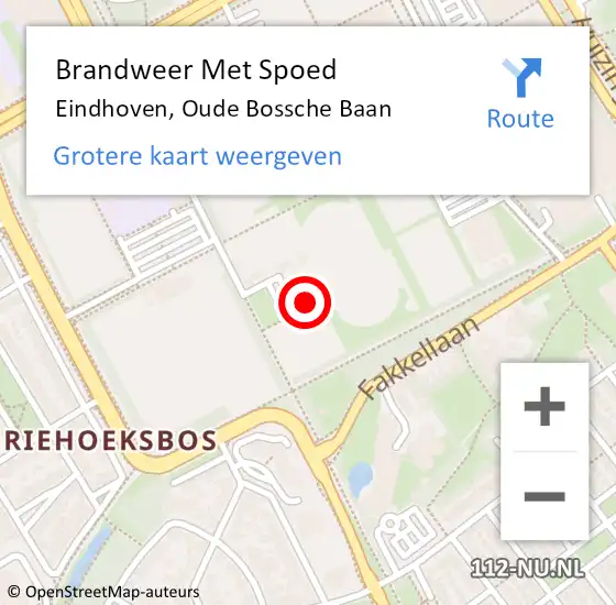 Locatie op kaart van de 112 melding: Brandweer Met Spoed Naar Eindhoven, Oude Bossche Baan op 1 januari 2024 11:49