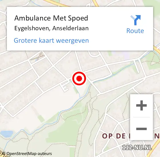 Locatie op kaart van de 112 melding: Ambulance Met Spoed Naar Eygelshoven, Anselderlaan op 20 september 2014 15:23