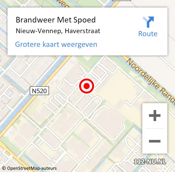 Locatie op kaart van de 112 melding: Brandweer Met Spoed Naar Nieuw-Vennep, Haverstraat op 1 januari 2024 12:39