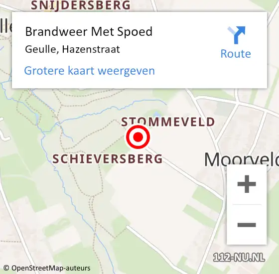 Locatie op kaart van de 112 melding: Brandweer Met Spoed Naar Geulle, Hazenstraat op 1 januari 2024 14:46