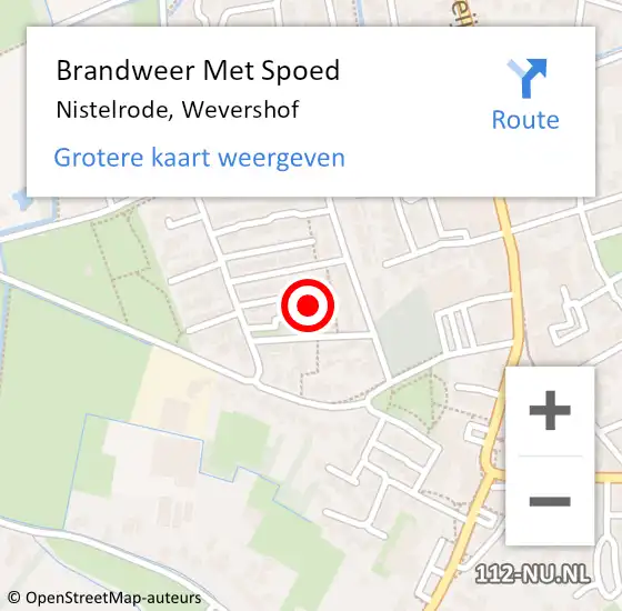 Locatie op kaart van de 112 melding: Brandweer Met Spoed Naar Nistelrode, Wevershof op 1 januari 2024 15:55