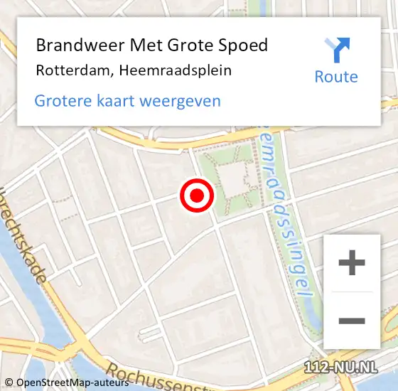 Locatie op kaart van de 112 melding: Brandweer Met Grote Spoed Naar Rotterdam, Heemraadsplein op 1 januari 2024 15:58