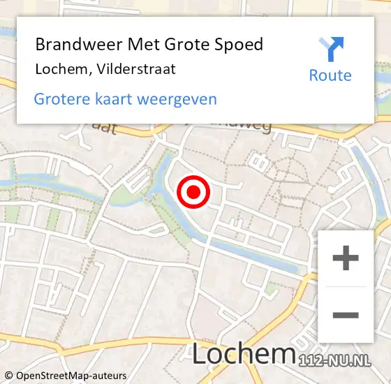 Locatie op kaart van de 112 melding: Brandweer Met Grote Spoed Naar Lochem, Vilderstraat op 1 januari 2024 16:13