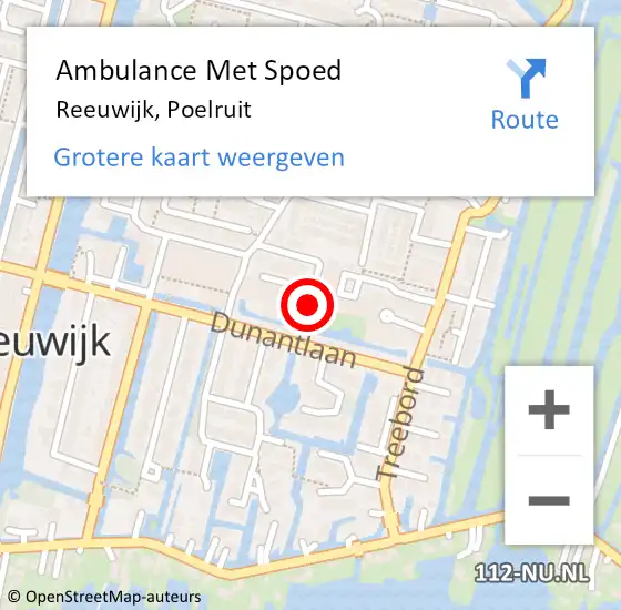 Locatie op kaart van de 112 melding: Ambulance Met Spoed Naar Reeuwijk, Poelruit op 1 januari 2024 16:14