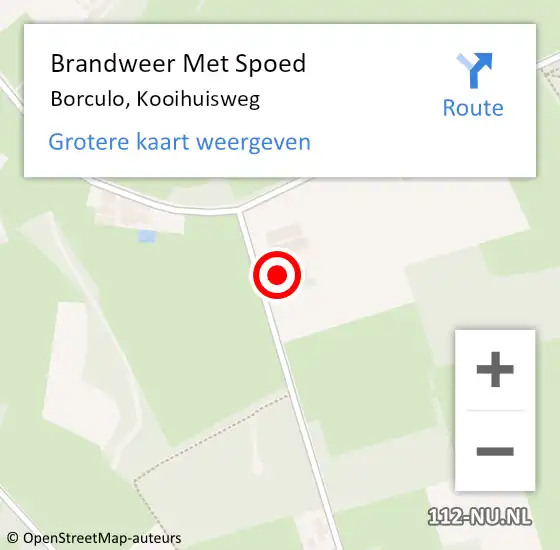 Locatie op kaart van de 112 melding: Brandweer Met Spoed Naar Borculo, Kooihuisweg op 1 januari 2024 16:37