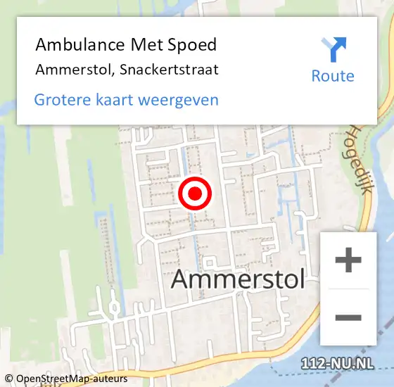 Locatie op kaart van de 112 melding: Ambulance Met Spoed Naar Ammerstol, Snackertstraat op 1 januari 2024 18:12