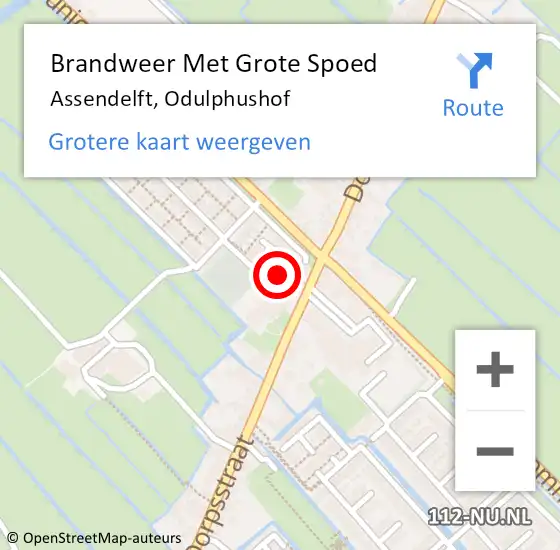 Locatie op kaart van de 112 melding: Brandweer Met Grote Spoed Naar Assendelft, Odulphushof op 1 januari 2024 18:35