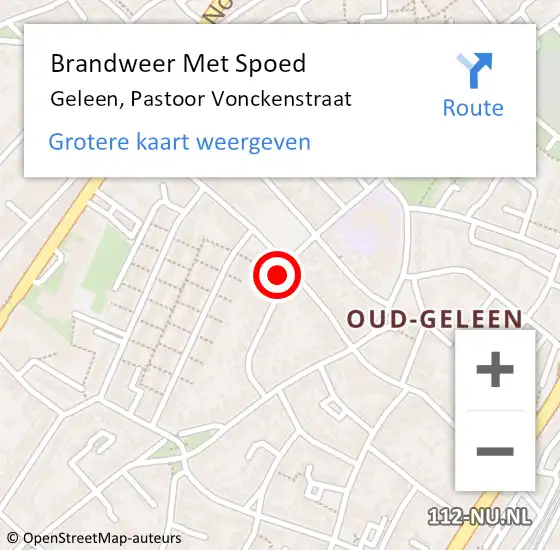 Locatie op kaart van de 112 melding: Brandweer Met Spoed Naar Geleen, Pastoor Vonckenstraat op 1 januari 2024 19:23