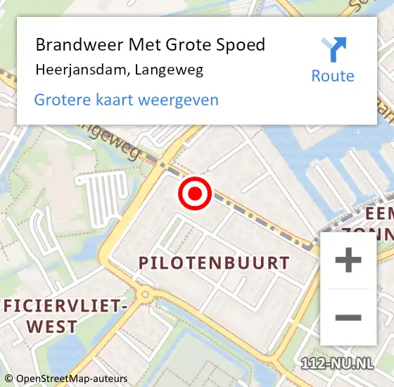Locatie op kaart van de 112 melding: Brandweer Met Grote Spoed Naar Heerjansdam, Langeweg op 1 januari 2024 19:53