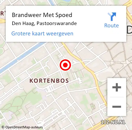 Locatie op kaart van de 112 melding: Brandweer Met Spoed Naar Den Haag, Pastoorswarande op 1 januari 2024 20:05