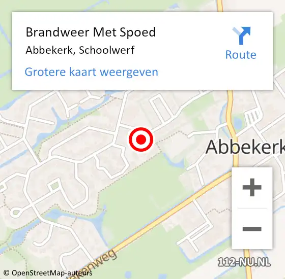 Locatie op kaart van de 112 melding: Brandweer Met Spoed Naar Abbekerk, Schoolwerf op 1 januari 2024 20:22