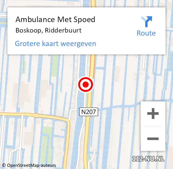 Locatie op kaart van de 112 melding: Ambulance Met Spoed Naar Boskoop, Ridderbuurt op 1 januari 2024 20:29