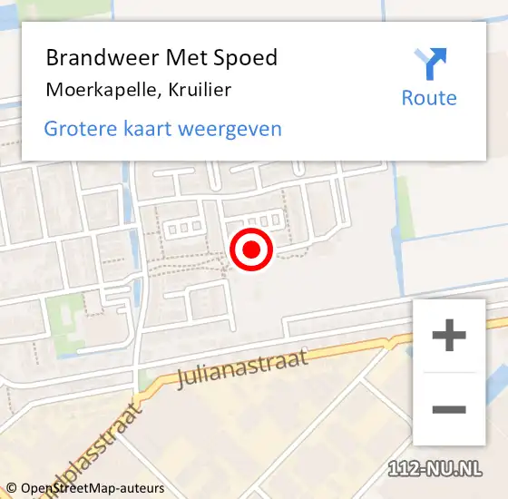 Locatie op kaart van de 112 melding: Brandweer Met Spoed Naar Moerkapelle, Kruilier op 1 januari 2024 20:48