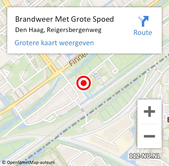 Locatie op kaart van de 112 melding: Brandweer Met Grote Spoed Naar Den Haag, Reigersbergenweg op 1 januari 2024 21:17