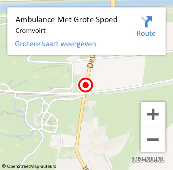 Locatie op kaart van de 112 melding: Ambulance Met Grote Spoed Naar Cromvoirt op 1 januari 2024 22:13