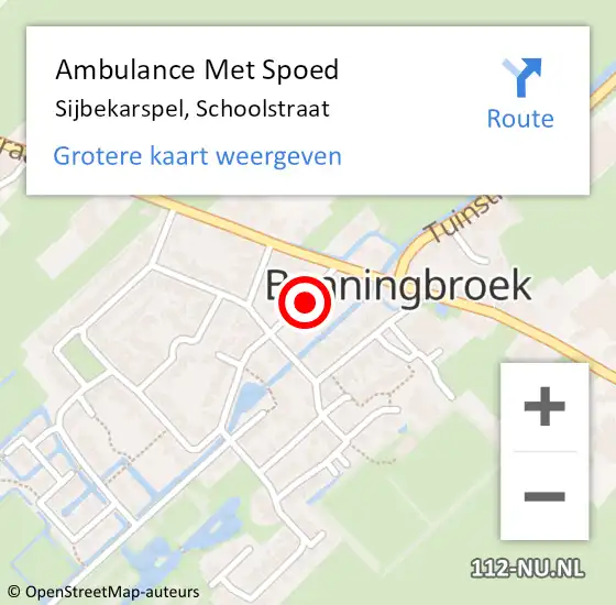 Locatie op kaart van de 112 melding: Ambulance Met Spoed Naar Sijbekarspel, Schoolstraat op 1 januari 2024 22:55