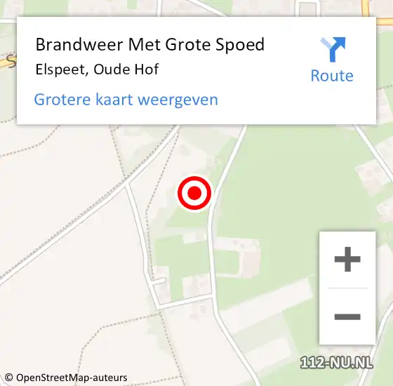 Locatie op kaart van de 112 melding: Brandweer Met Grote Spoed Naar Elspeet, Oude Hof op 1 januari 2024 23:55