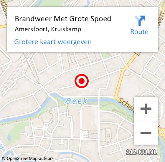 Locatie op kaart van de 112 melding: Brandweer Met Grote Spoed Naar Amersfoort, Kruiskamp op 2 januari 2024 01:11