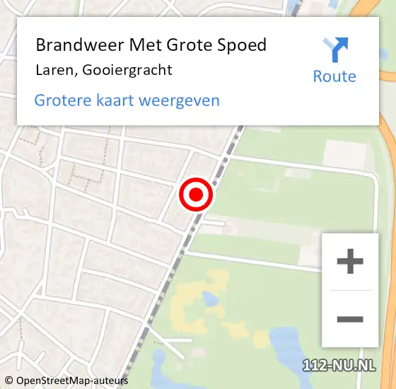 Locatie op kaart van de 112 melding: Brandweer Met Grote Spoed Naar Laren, Gooiergracht op 2 januari 2024 01:48