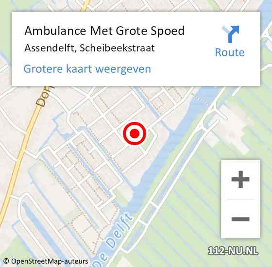 Locatie op kaart van de 112 melding: Ambulance Met Grote Spoed Naar Assendelft, Scheibeekstraat op 2 januari 2024 02:25