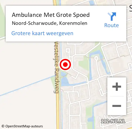 Locatie op kaart van de 112 melding: Ambulance Met Grote Spoed Naar Noord-Scharwoude, Korenmolen op 2 januari 2024 02:35