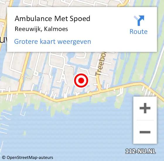 Locatie op kaart van de 112 melding: Ambulance Met Spoed Naar Reeuwijk, Kalmoes op 2 januari 2024 02:51