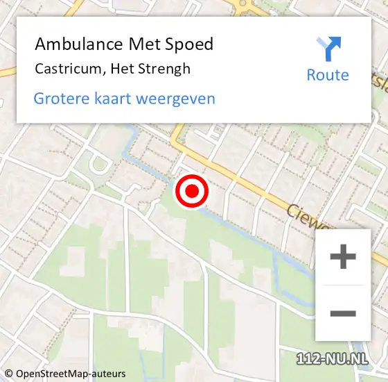 Locatie op kaart van de 112 melding: Ambulance Met Spoed Naar Castricum, Het Strengh op 2 januari 2024 04:17