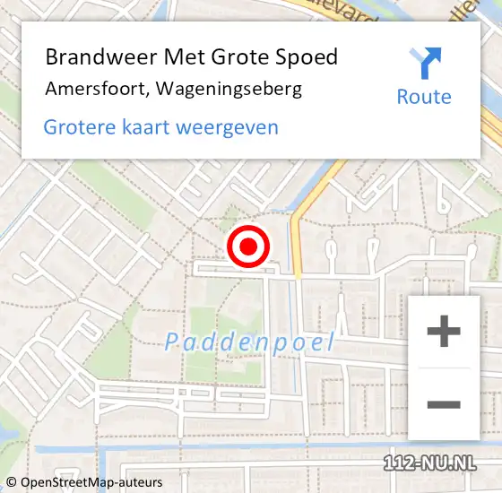 Locatie op kaart van de 112 melding: Brandweer Met Grote Spoed Naar Amersfoort, Wageningseberg op 2 januari 2024 04:29