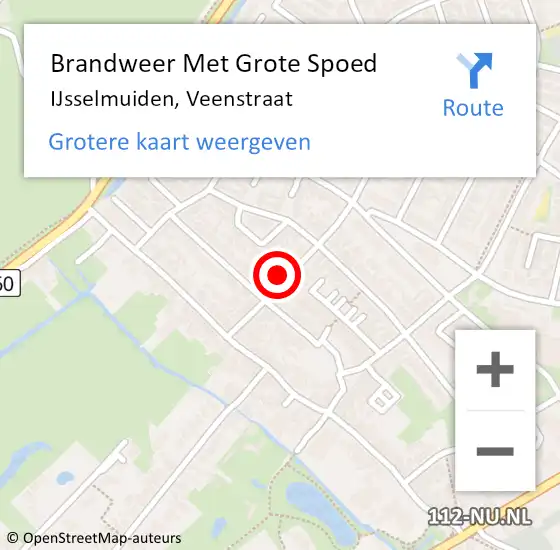 Locatie op kaart van de 112 melding: Brandweer Met Grote Spoed Naar IJsselmuiden, Veenstraat op 2 januari 2024 04:39