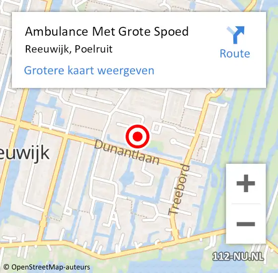 Locatie op kaart van de 112 melding: Ambulance Met Grote Spoed Naar Reeuwijk, Poelruit op 2 januari 2024 04:41