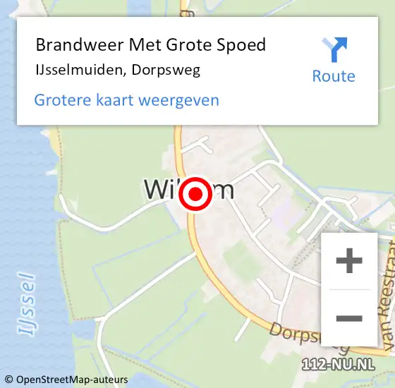 Locatie op kaart van de 112 melding: Brandweer Met Grote Spoed Naar IJsselmuiden, Dorpsweg op 2 januari 2024 04:46