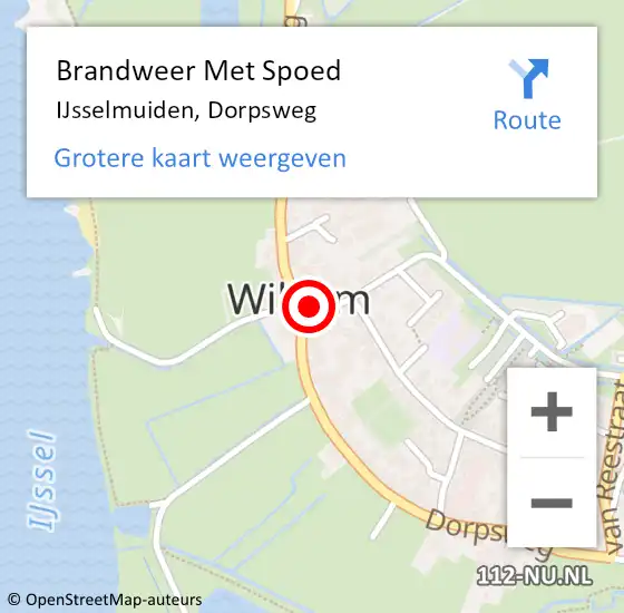 Locatie op kaart van de 112 melding: Brandweer Met Spoed Naar IJsselmuiden, Dorpsweg op 2 januari 2024 05:24