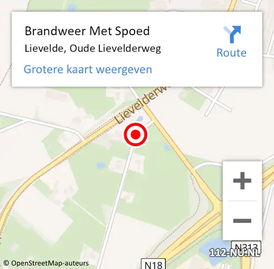 Locatie op kaart van de 112 melding: Brandweer Met Spoed Naar Lievelde, Oude Lievelderweg op 20 september 2014 16:45