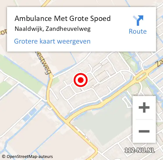 Locatie op kaart van de 112 melding: Ambulance Met Grote Spoed Naar Naaldwijk, Zandheuvelweg op 2 januari 2024 06:04